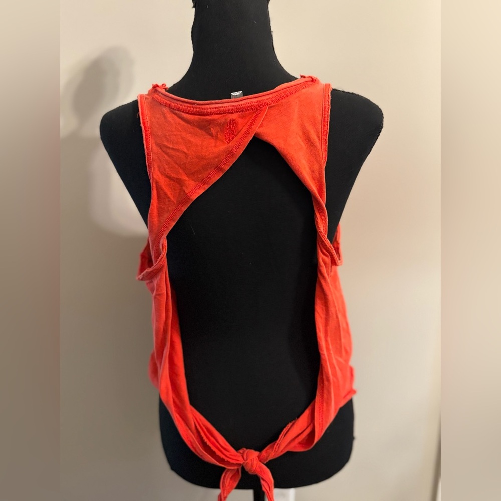 Free People Orange Sleeveless Crop Tank Top - Picture 2 of 8